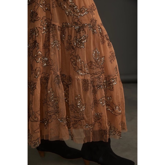 Anthropologie Sequined Tulle Midi Dress - Picture 5 of 8